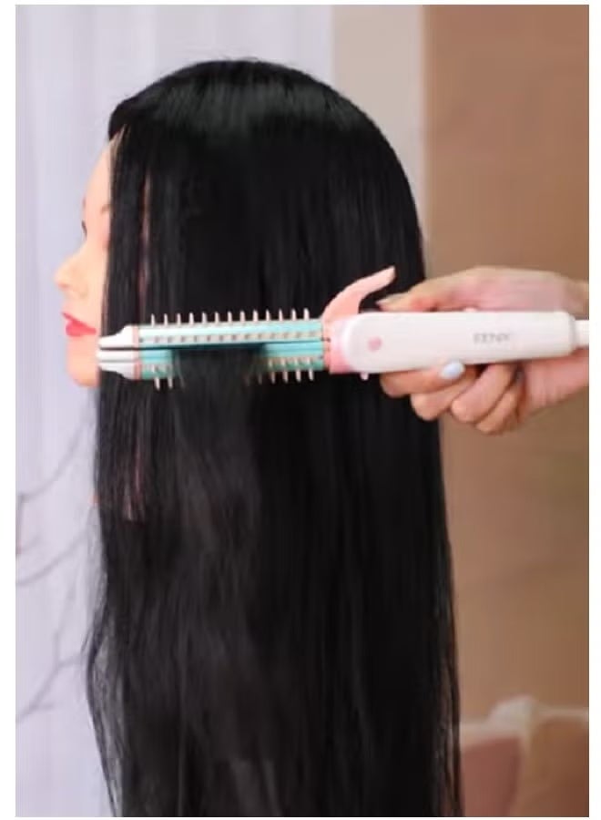 Denx 3-in-1 Multifunctional Hair Styler | Curling Iron, Straightener & Wavy Curler with Ceramic Coating | Quick, Safe Hair Styling Tool with Comb Attachment | Multicolor Design for All Hair Types - Image 5